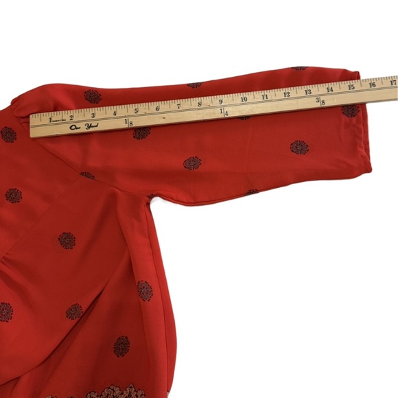 Maeve Anthropology Women's Red Patterned Top size Small - Picture 6 of 6